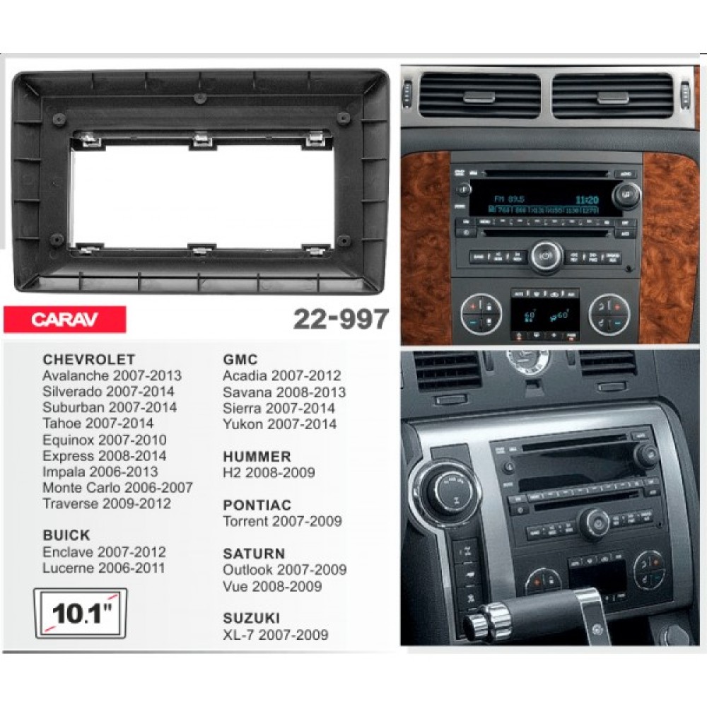 Radiocasetofon BORD 22-997: 10.1-INCH GMC ACADIA 2007-2012  (v1)